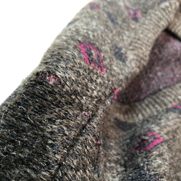 Ermenegildo Zegna Sweater Men's S Brown Geometric Wool Mohair Nylon V Neck HOLES - Picture 9 of 16